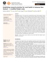 Establishing research priorities for rural health in Aotearoa New Zealand - a modified Delphi study