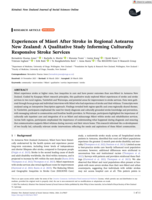Experiences of Māori After Stroke in Regional Aotearoa New Zealand: A Qualitative Study Informing Culturally Responsive Stroke Services