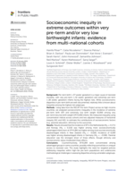 Socioeconomic inequity in extreme outcomes within very pre-term and/or very low birthweight infants: evidence from multi-national cohorts