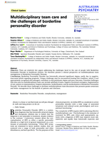 Multidisciplinary team care and the challenges of borderline personality disorder
