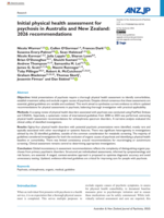 Initial physical health assessment for psychosis in Australia and New Zealand: 2026 recommendations