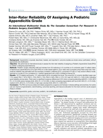 Inter-Rater Reliability Of Assigning A Pediatric Appendicitis Grade: An International Multicenter Study By The Canadian Consortium For Research In Pediatric Surgery (CanCORPS)