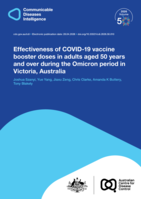 Effectiveness of COVID-19 vaccine booster doses in adults aged 50 years and over during the Omicron period in Victoria, Australia