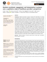 Newborn enrolment, engagement, and immunisation in primary care: a qualitative study of healthcare providers' perspectives