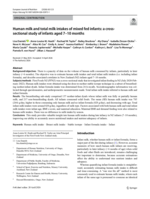 Human milk and total milk intakes of mixed fed infants: a cross-sectional study of infants aged 7–10&nbsp;months