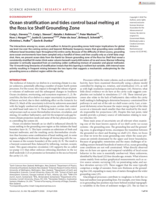 Ocean stratification and tides control basal melting at the Ross Ice Shelf Grounding Zone