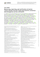 Monitoring, reporting, and verification of marine carbon dioxide removal: Exploring scientific consensus and divergences across continents