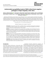 Antimicrobial susceptibility trends of WHO critical Gram-negative pathogens in Fijian Hospitals, 2016–2021