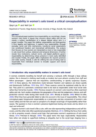 Respectability in women's solo travel: a critical conceptualisation
