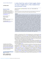 Is dairy food loss early in food supply chains an issue? Insights from a New Zealand farm and processor study