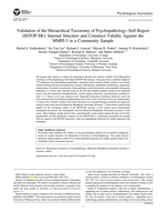 Validation of the Hierarchical Taxonomy of Psychopathology-Self-Report (HiTOP-SR): Internal Structure and Construct Validity Against the MMPI-3 in a Community Sample