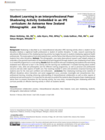 Student Learning in an Interprofessional Peer Shadowing Activity Embedded in an IPE Curriculum: An Aotearoa New Zealand Ethnographic Case Study