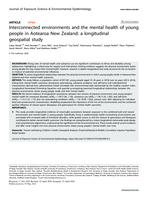 Interconnected environments and the mental health of young people in Aotearoa New Zealand: a longitudinal geospatial study