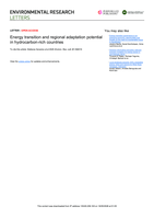 Energy transition and regional adaptation potential in hydrocarbon-rich countries