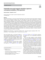 Predictable transcranial magnetic stimulation suppresses corticospinal excitability: a TMS experiment