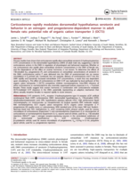 Corticosterone rapidly modulates dorsomedial hypothalamus serotonin and behavior in an estrogen- and progesterone-dependent manner in adult female rats: potential role of organic cation transporter 3 (OCT3)
