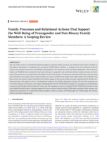 Family Processes and Relational Actions That Support the Well-Being of Transgender and Non-Binary Family Members: A Scoping Review