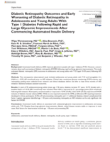 Diabetic Retinopathy Outcomes and Early Worsening of Diabetic Retinopathy in Adolescents and Young Adults With Type 1 Diabetes Following Rapid and Large Glycemic Improvements After Commencing Automated Insulin Delivery