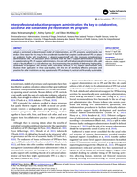 Interprofessional education program administration: the key to collaborative, successful and sustainable pre-registration IPE programs