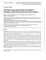 Microlearning to teach geriatric principles in hospitals: a systematic review and meta-analysis