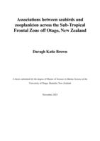 Associations between seabirds and zooplankton across the Sub-Tropical Frontal Zone off Otago, New Zealand