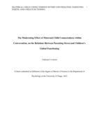 The Moderating Effect of Maternal-Child Connectedness within Conversation, on the Relations Between Parenting Stress and Children’s Global Functioning