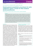 Dental general anaesthetic procedures for early childhood caries: a review for New Zealand dental practitioners