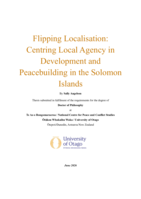Flipping Localisation: Centring Local Agency in Development and Peacebuilding in the Solomon Islands