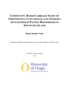 Community-Based Carriage Study of Streptococcus pneumoniae and Neisseria meningitidis in Pacific Households in South Auckland