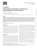 Pneumatosis coli secondary to lactulose use masquerading as an acute abdomen