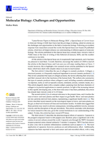 Molecular Biology: Challenges and Opportunities