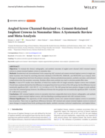 Angled Screw Channel-Retained vs. Cement-Retained Implant Crowns in Nonmolar Sites: A Systematic Review and Meta-Analysis