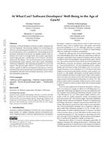 At What Cost? Software Developers' Well-Being in the Age of GenAI