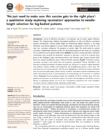 'We just need to make sure this vaccine gets to the right place': a qualitative study exploring vaccinators' approaches to needle-length selection for big-bodied patients