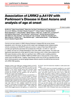 Association of LRRK2 p.A419V with Parkinson’s Disease in East Asians and analysis of age at onset