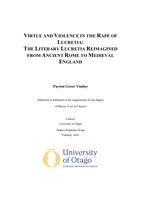 Virtue and Violence in the Rape of Lucretia: The Literary Lucretia Reimagined From Ancient Rome to Medieval England