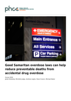 Good Samaritan overdose laws can help reduce preventable deaths from accidental drug overdose