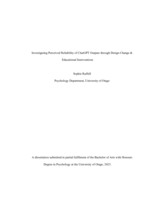 Investigating Perceived Reliability of ChatGPT Outputs through Design Change & Educational Interventions