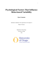 Psychological Factors That Influence Behavioural Variability