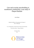 Care and everyday peacebuilding in resettlement volunteering: a case study of Ōtepoti Dunedin