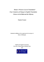 Homer's weavers lost in translation? Four centuries of change in English translation choices in the Iliad and the Odyssey
