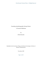 Founding autoethnographic startup failure: A narrative reflection