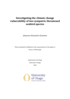 Investigating the climate change vulnerability of two sympatric threatened seabird species