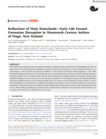 Reflections of Their Homelands-Early Life Enamel Formation Disruption in Nineteenth Century Settlers of Otago, New Zealand