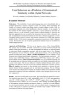 User Behaviour as a Predictor of Grammatical Similarity within Digital Networks