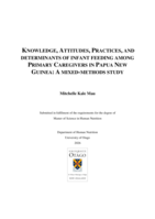 Knowledge, Attitudes, Practice, and Determined of Infant Feeding among Primary Caregivers in Papua New Guinea: a Mixed-Methods Study