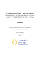 Understanding how cholinesterase inhibitors affect effort-based decision making in neurodegenerative disease