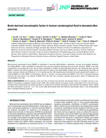 Brain-derived neurotrophic factor in human cerebrospinal fluid is elevated after exercise