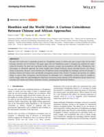 Bioethics and the World Order: A Curious Coincidence Between Chinese and African Approaches