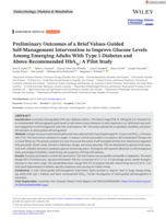 Preliminary Outcomes of a Brief Values‐Guided Self‐Management Intervention to Improve Glucose Levels Among Emerging Adults With Type 1 Diabetes and Above‐Recommended HbA1c: A Pilot Study